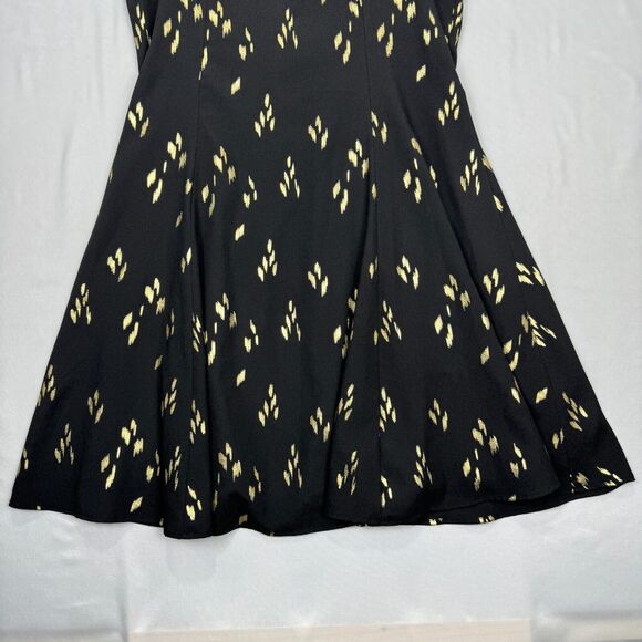 Everly Spaghetti Dress Black and Gold Size Large Racerback Knee Length Flare - Picture 4 of 16